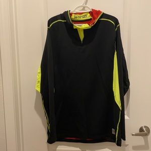 Black/Green Nike hooded Dry Fit Shirt